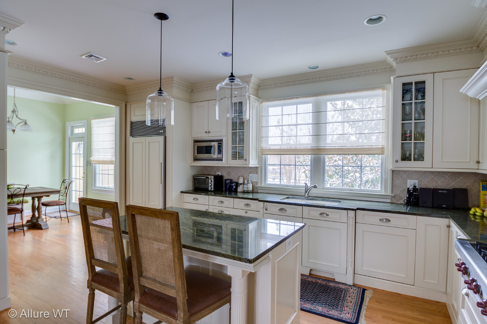 Sheer Roman Shade for Bright, ContempoTraditional Kitchen