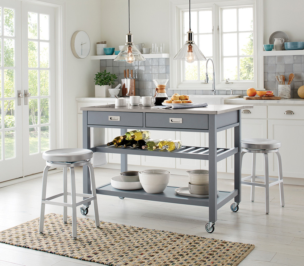 Sheridan Grey Kitchen Island Contemporary Kitchen Chicago by