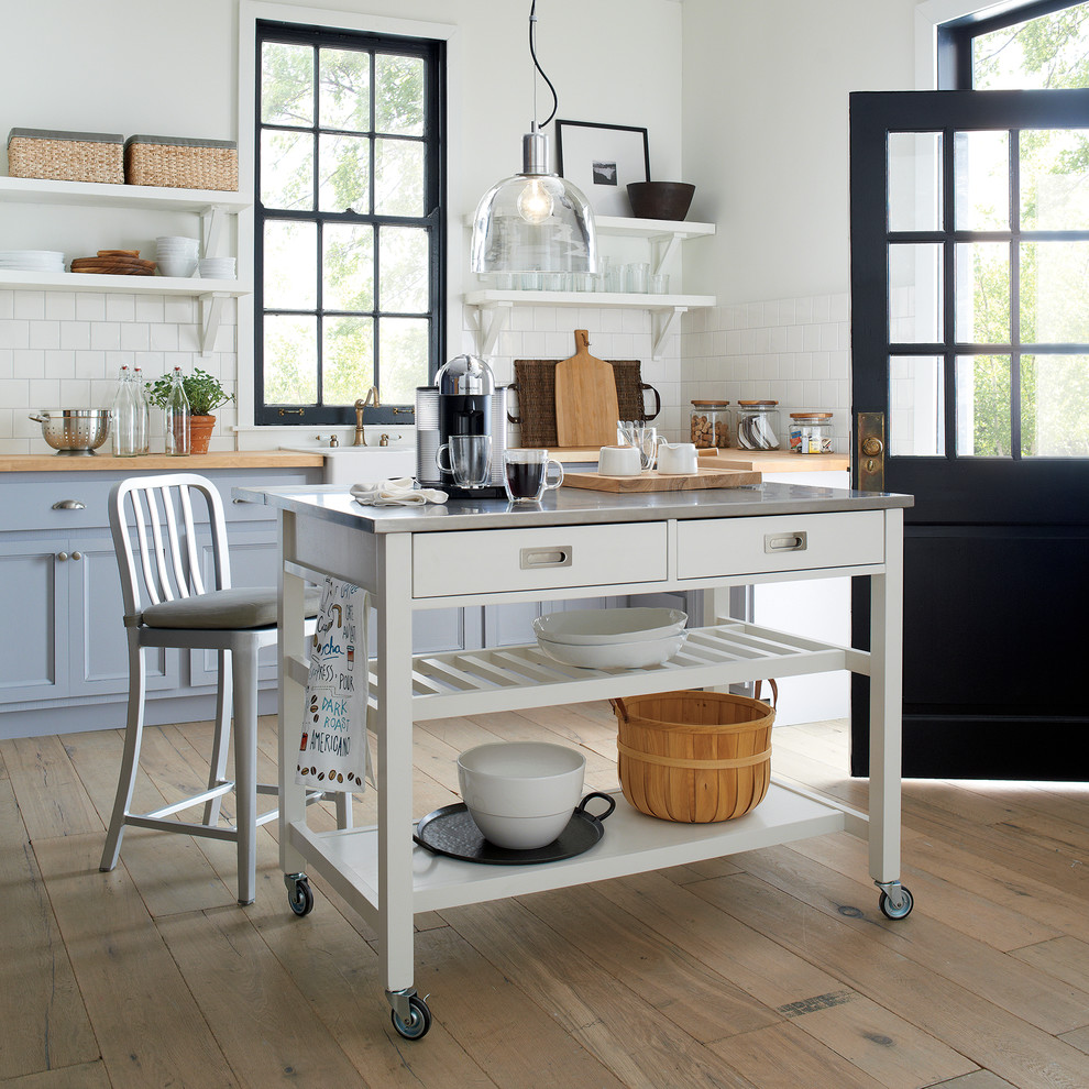 Sheridan Kitchen Island White Contemporary Kitchen Chicago by