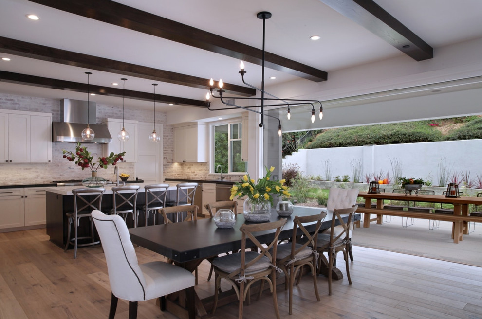 Example of a country kitchen design in Orange County