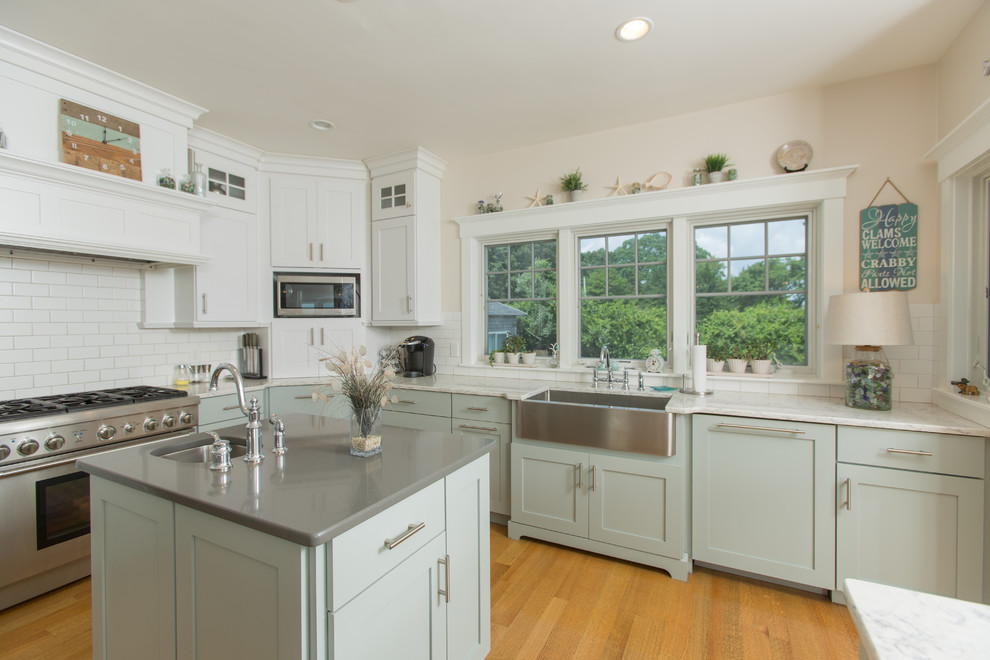 Design ideas for a coastal kitchen in Providence.