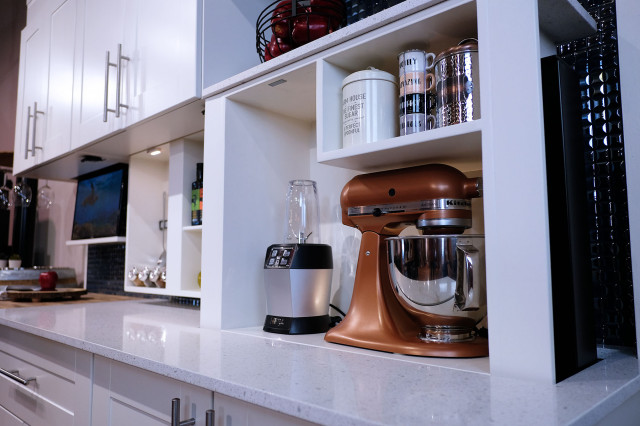 The Modern Day Appliance Garage: A Moveable Backsplash to Hide Our