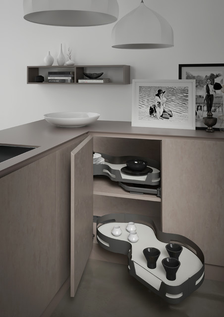 SIGE Materia EVO Kidney Shelf - Corner Cupboard Storage - Modern - Kitchen  - Melbourne - by Wilson & Bradley | Houzz UK