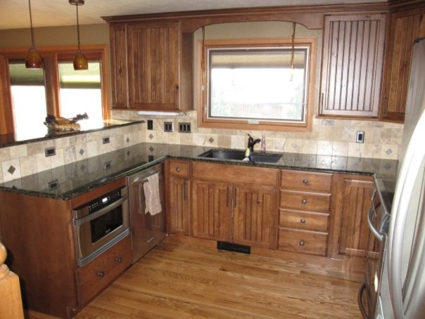 Mountain style kitchen photo in Denver