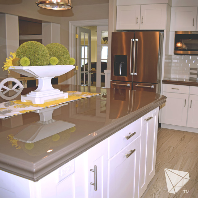 Simple But Elegant Gray Epoxy Countertops American Traditional Kitchen Denver By Diamond Coat Epoxy Houzz