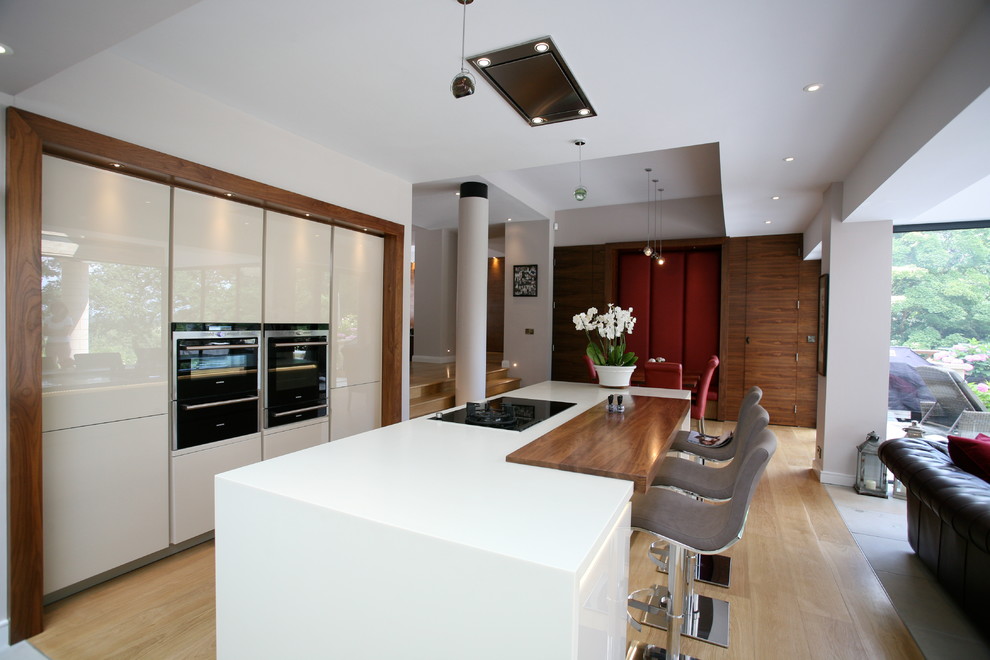 Contemporary kitchen in Cheshire.