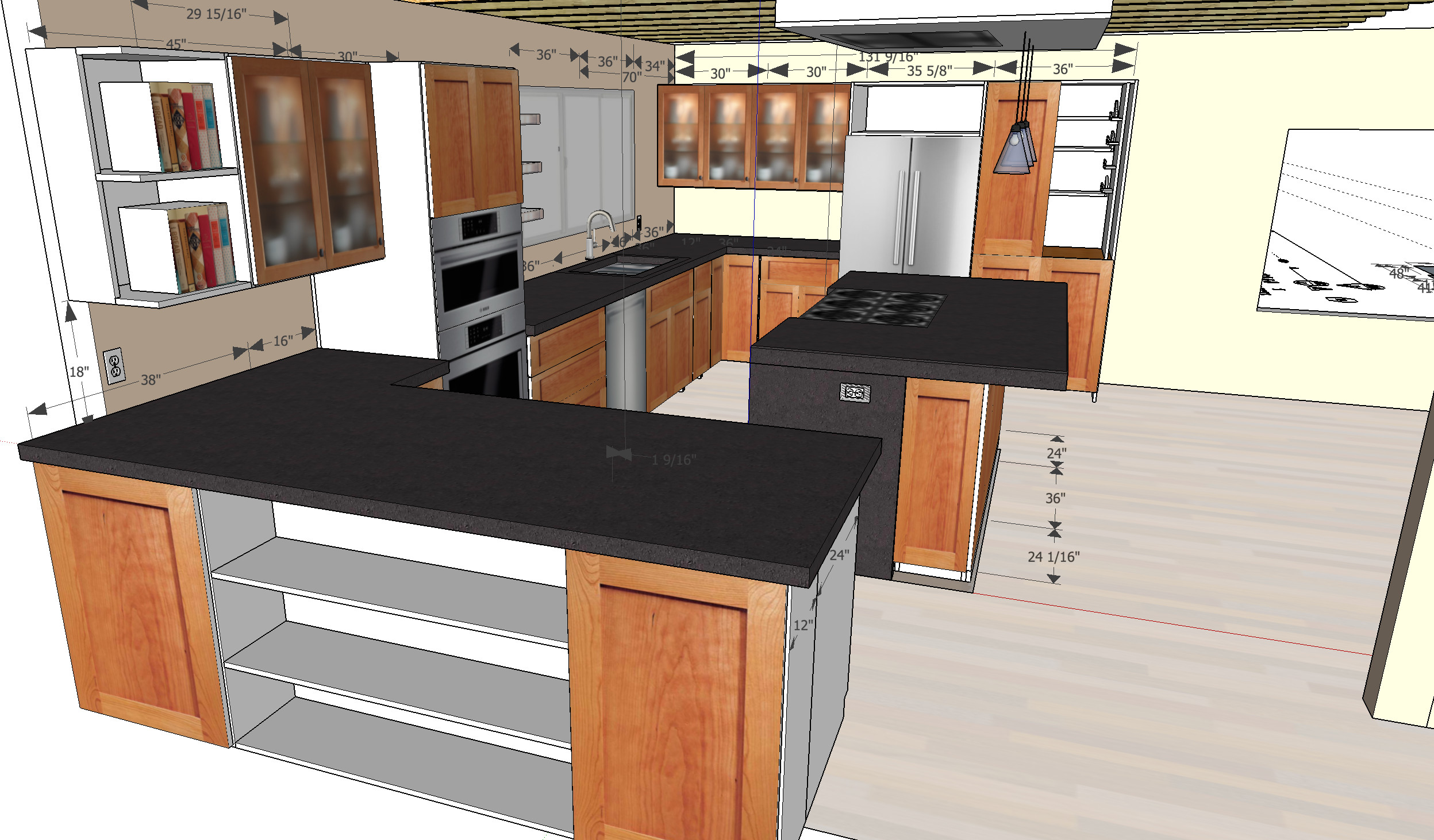 sketchup kitchen cabinets