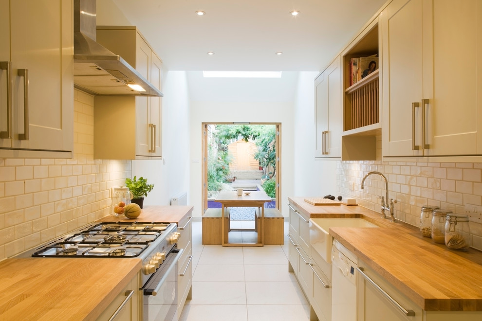 Photo of a small contemporary kitchen in London.