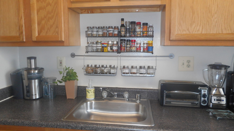Enclosed kitchen - small eclectic galley enclosed kitchen idea in DC Metro