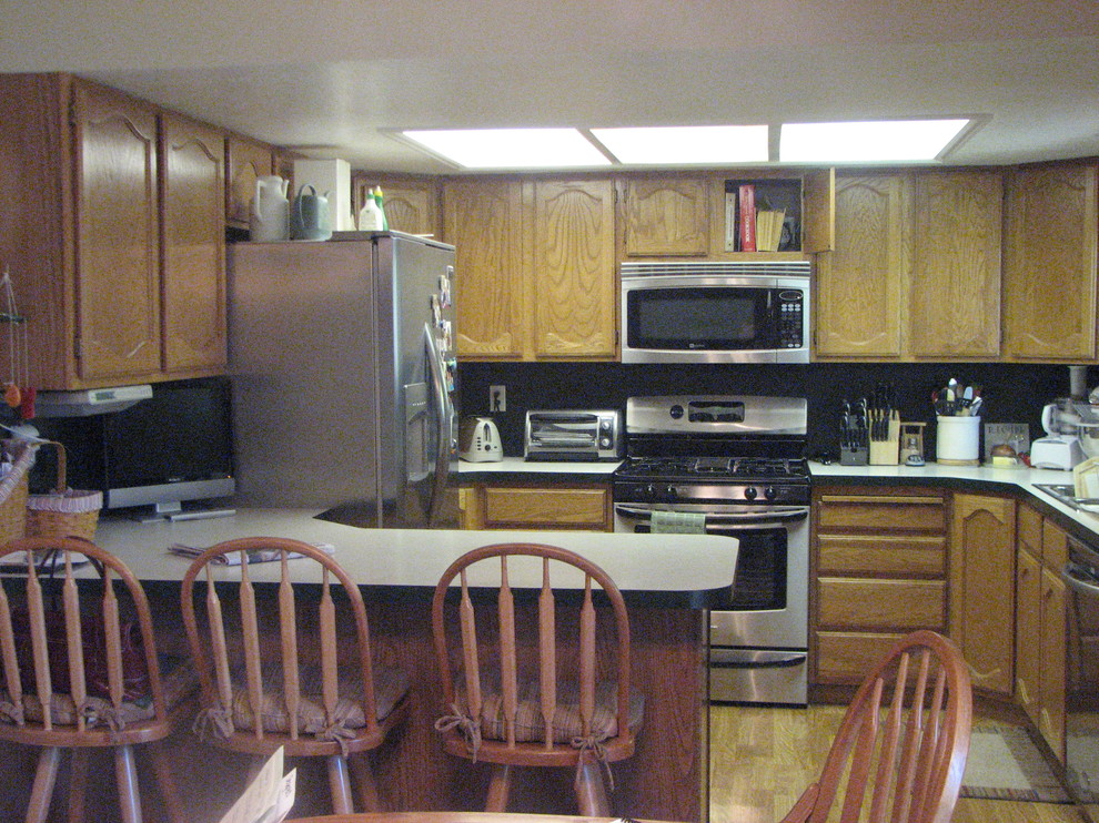 Bild på ett vintage kök