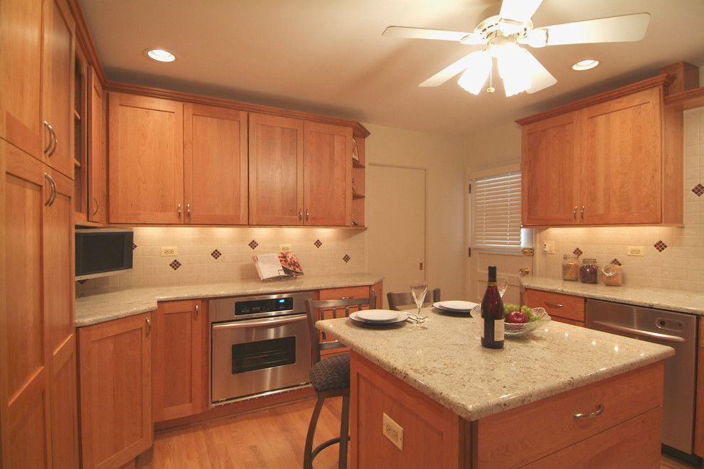 Small Kosher Kitchen with Island Transitional Kitchen Chicago by Dream Kitchens, Inc