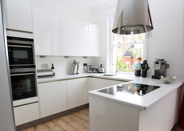 Small U Shaped Kitchen With Peninsula Minimalistisch Kuche London Von Lwk London Kitchens Houzz