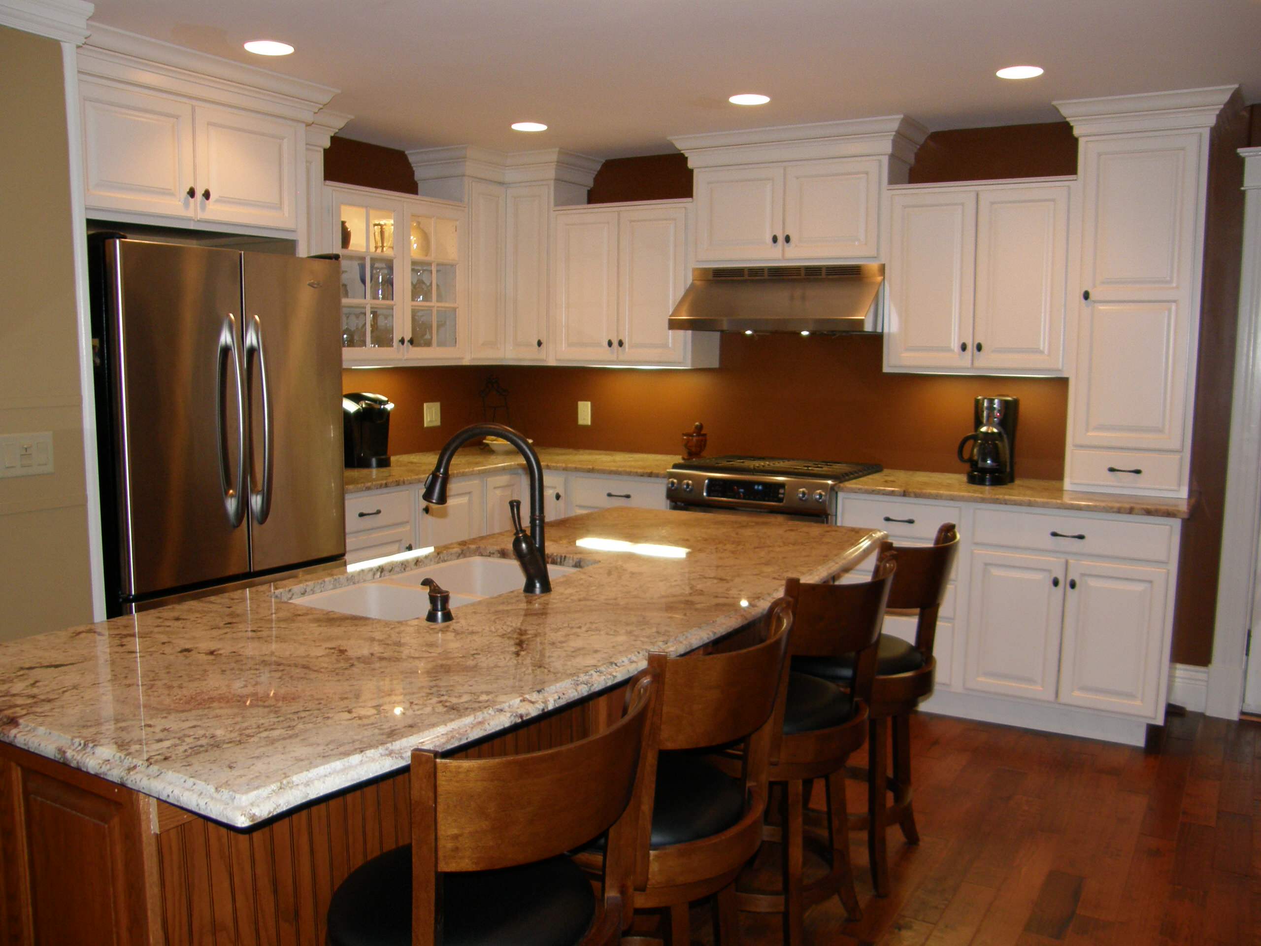 Soft Cream Cabinetry with Oak Island   Traditional   Kitchen   New ...