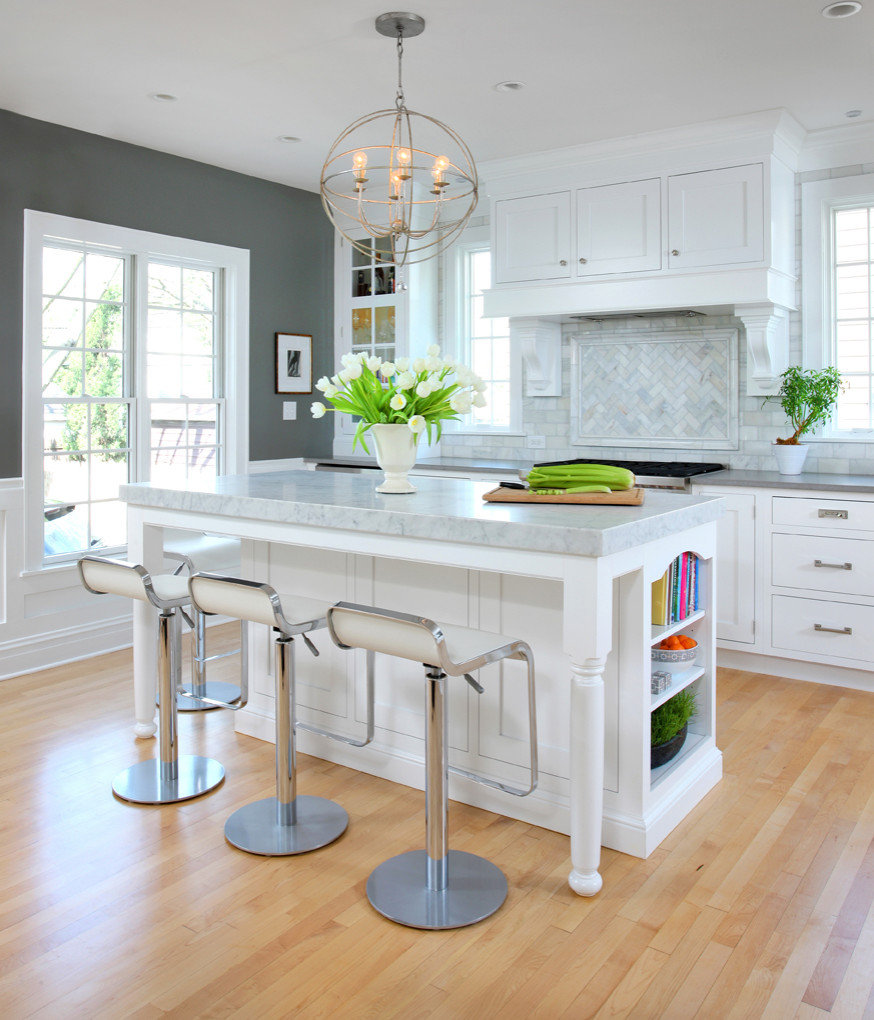 Gray Walls White Cabinets Houzz