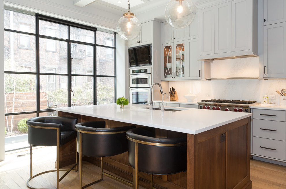 Inspiration for a transitional kitchen remodel in New York