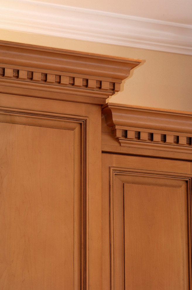 Sophisticated Crown Moulding with Dentil in Kitchen Traditional