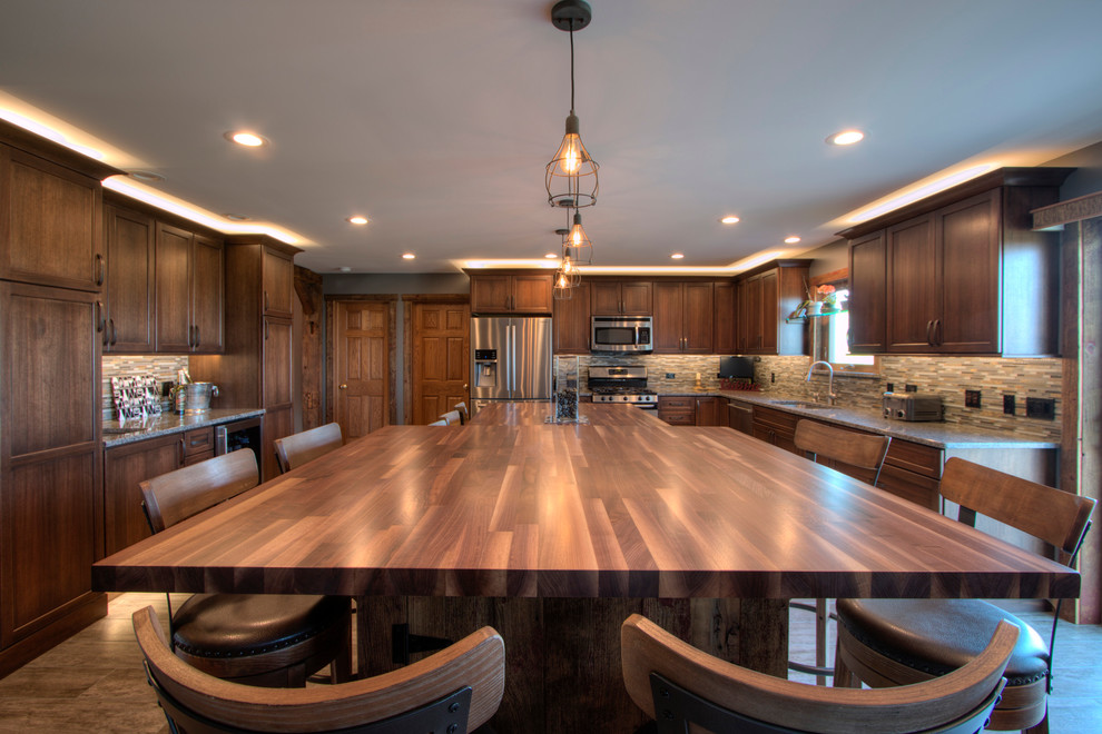 Sophisticated Rustic Eat in Kitchen - Rustic - Kitchen - Milwaukee - by ...