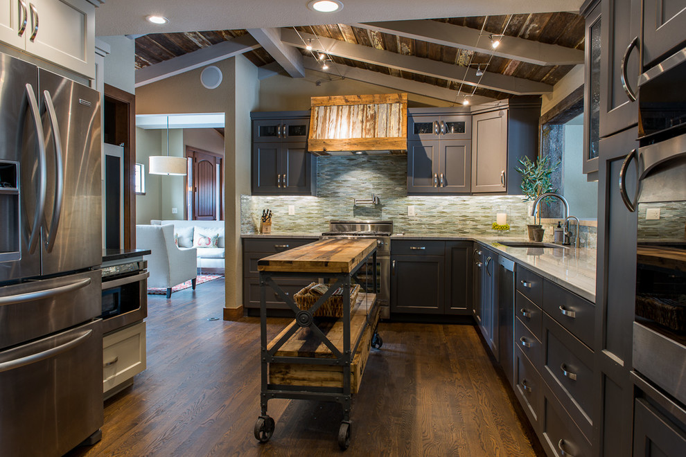 Example of an eclectic kitchen design in Denver
