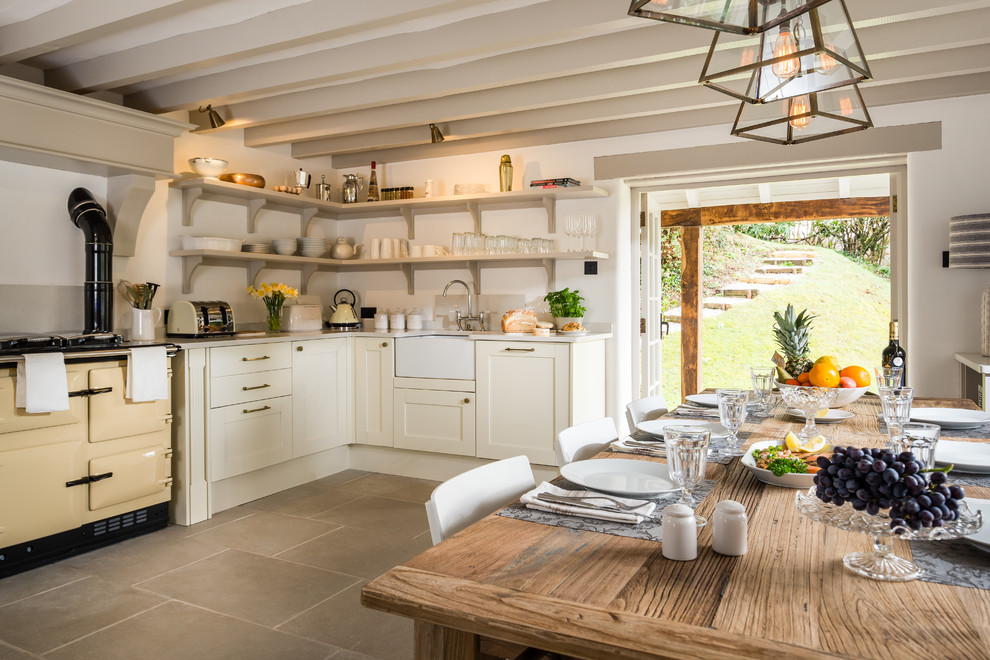 This is an example of a scandi kitchen in Devon.