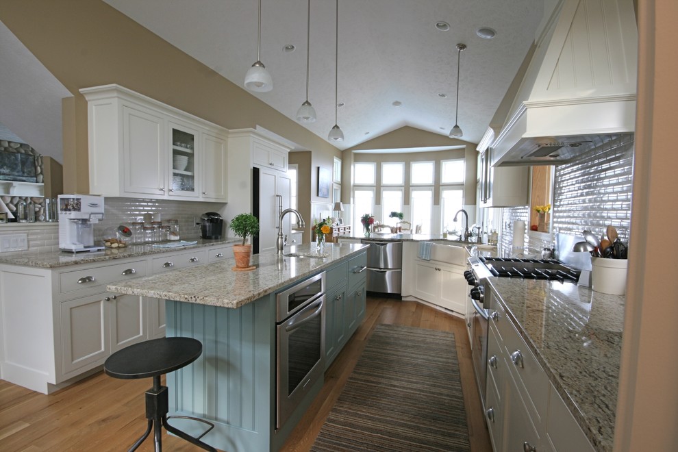 Example of a beach style kitchen design in Grand Rapids