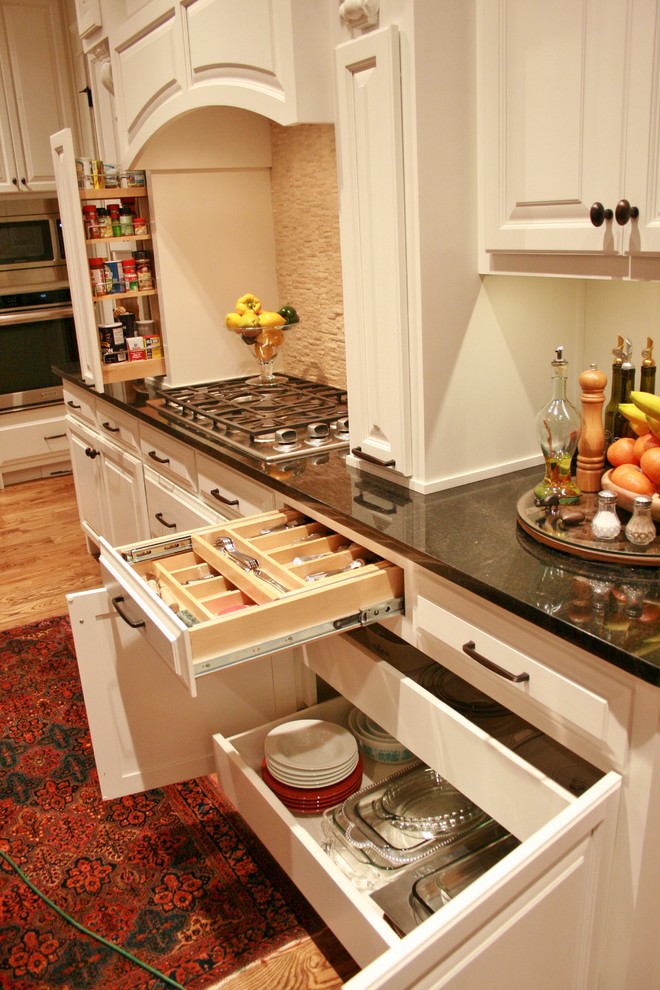 Ornate kitchen photo in Miami