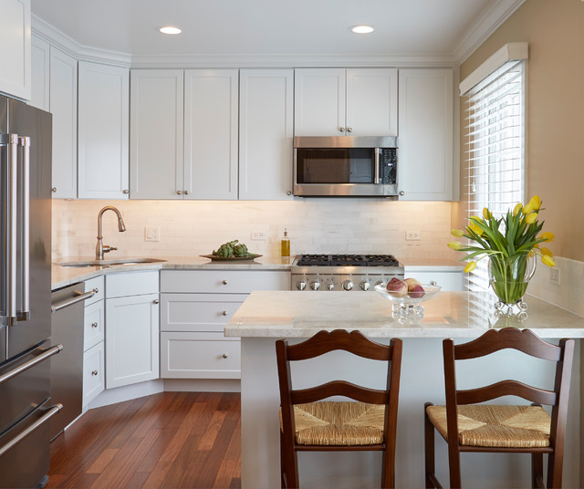 Space Saver Transitional Kitchen Chicago by DDK Kitchen Design