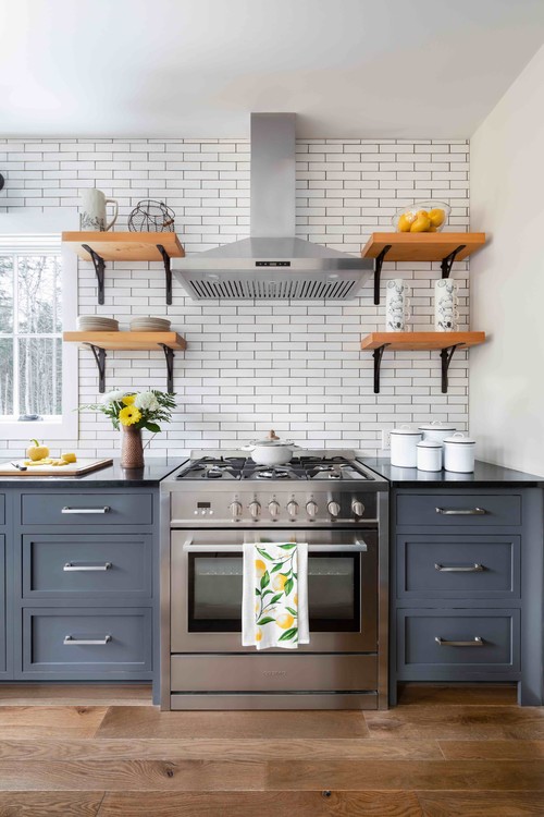 Gray Cabinets with Black Countertops