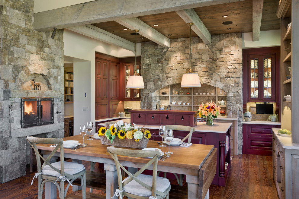 Example of a cottage eat-in kitchen design in Other