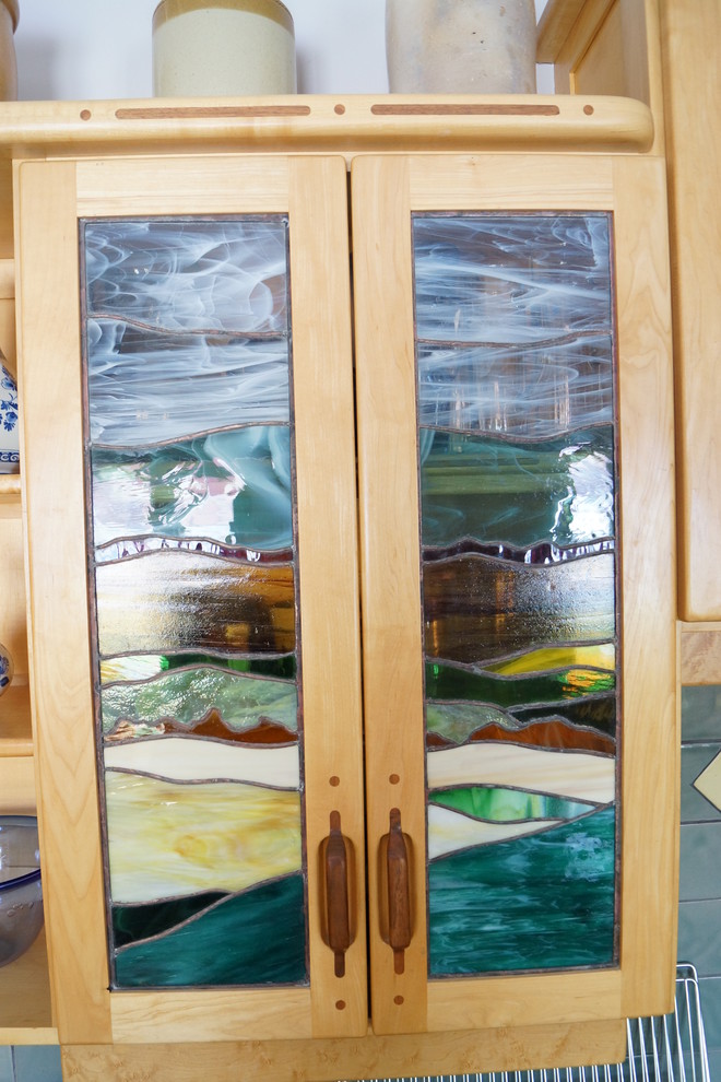 Stained glass cupboard door Craftsman Kitchen Toronto