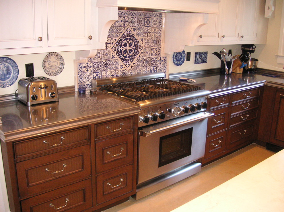 Stainless Hand Honed Countertops Traditional Kitchen San