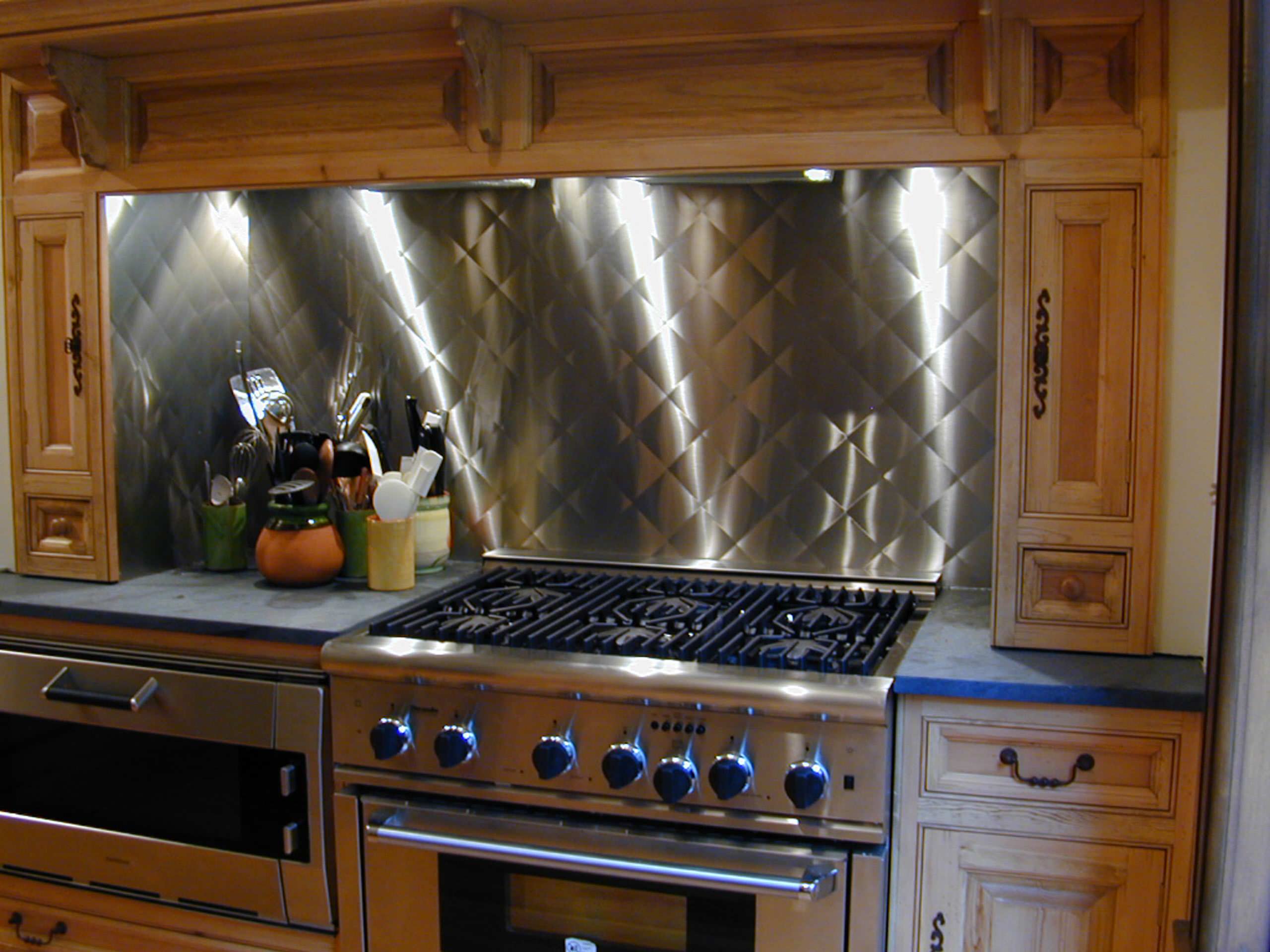 Stainless Steel Backsplash Brooks Custom Contemporary Kitchen New York By Brooks Custom Houzz