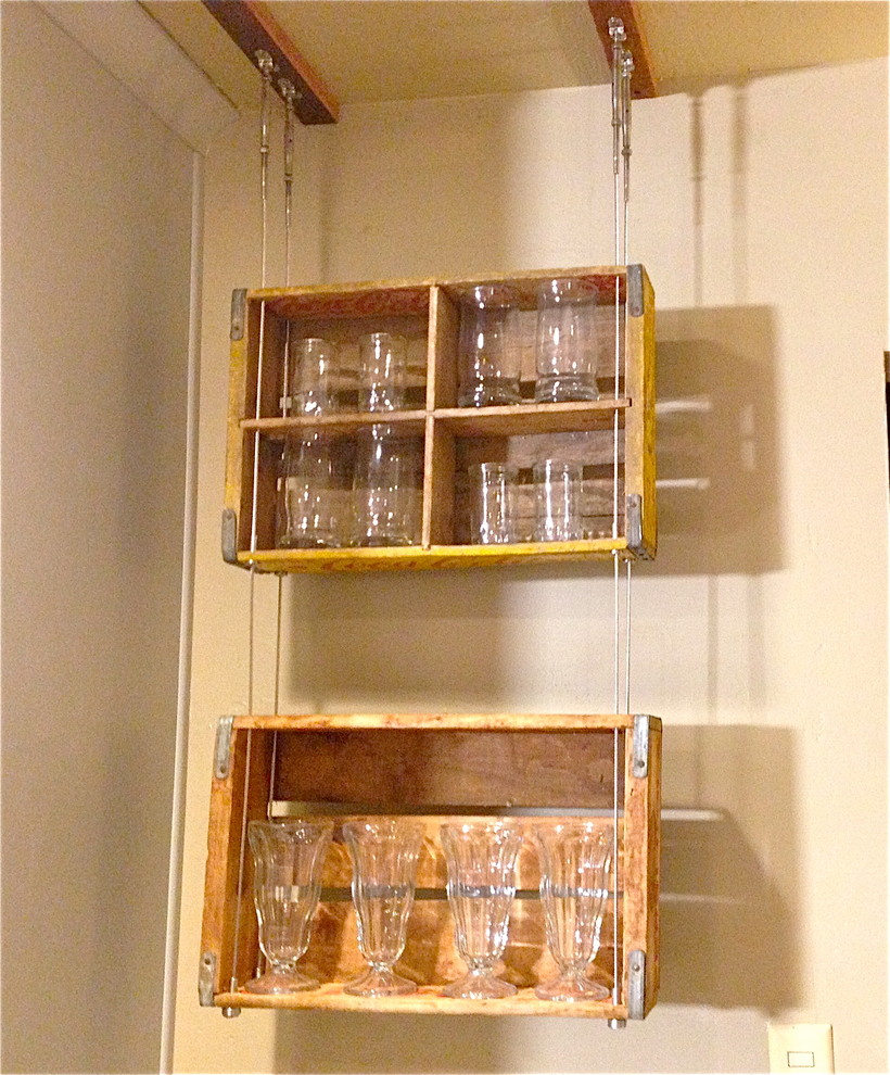 Stainless Steel Cable Suspended Shelving Modern Kitchen San Diego