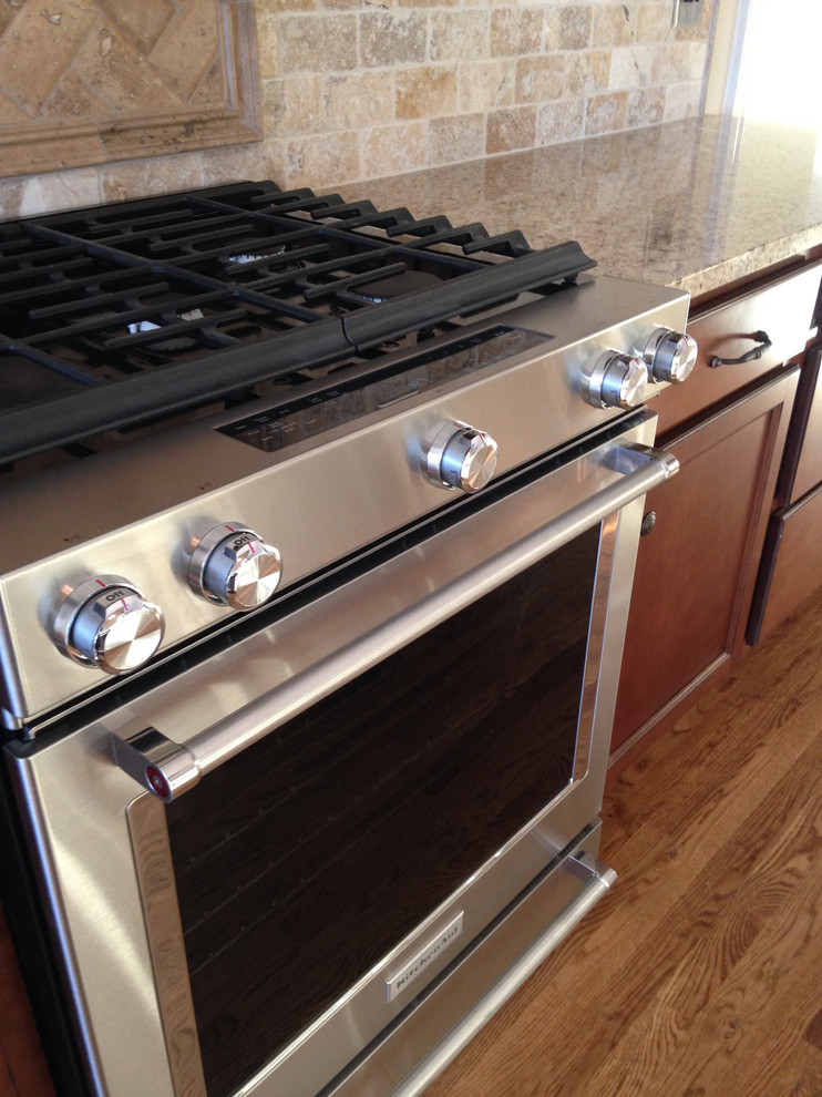 Stainless steel gas stove Traditional Kitchen Other by Otey Construction, Inc. Houzz