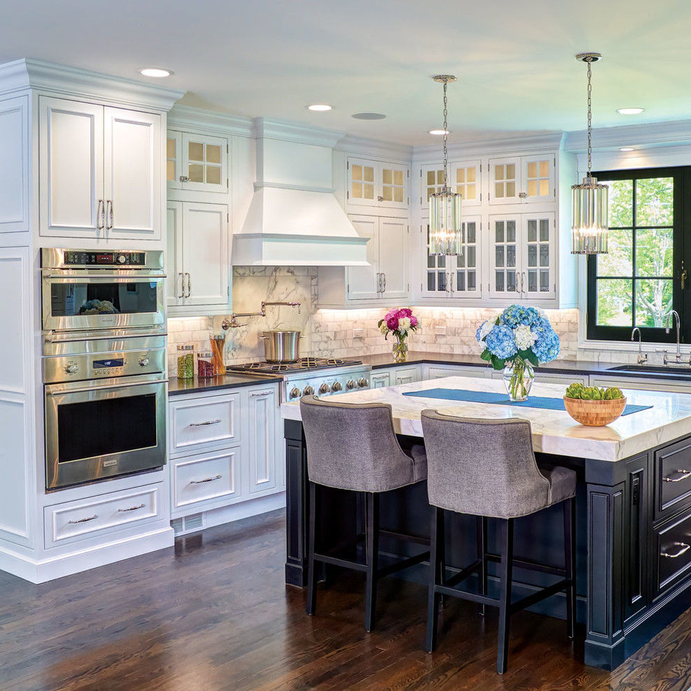 StarMark Cabinetry Traditional Black and White Kitchen - Traditional ...