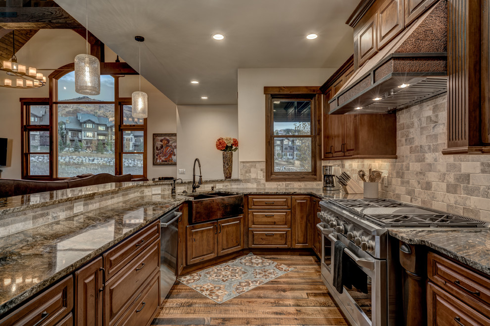 Steamboat Mountain Lodge Rustic Kitchen Denver by Alpine Lumber