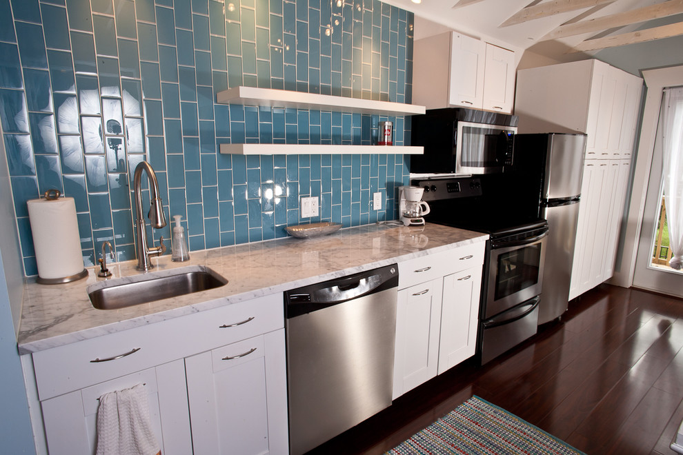 This is an example of a coastal kitchen in Tampa.