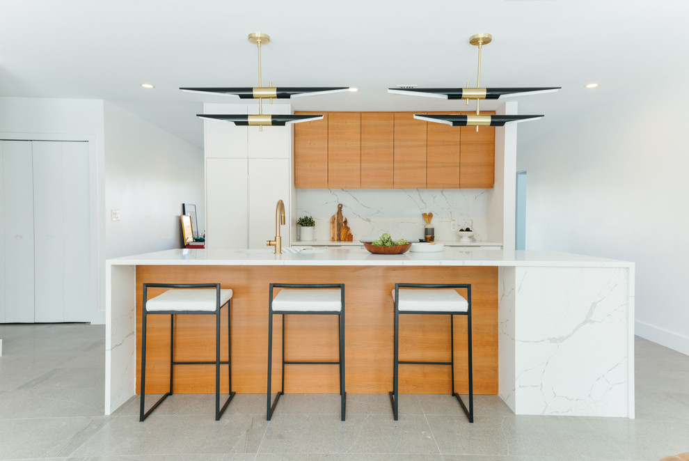 This is an example of a midcentury kitchen in Miami.