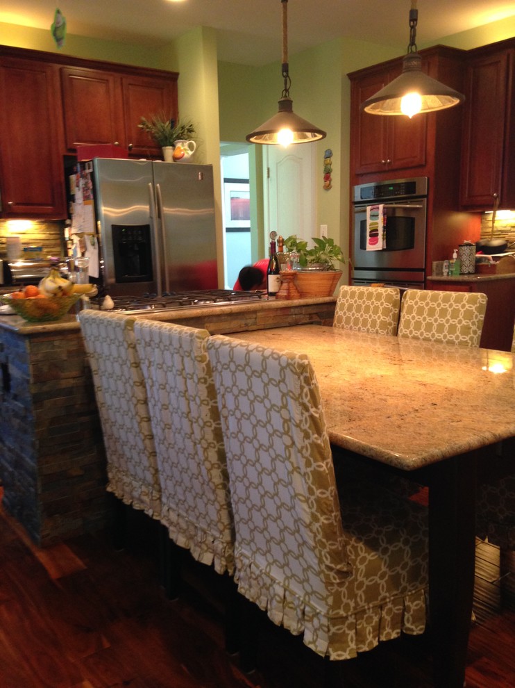 Stone Island & BuiltIn Kitchen Table Rustic Kitchen DC Metro