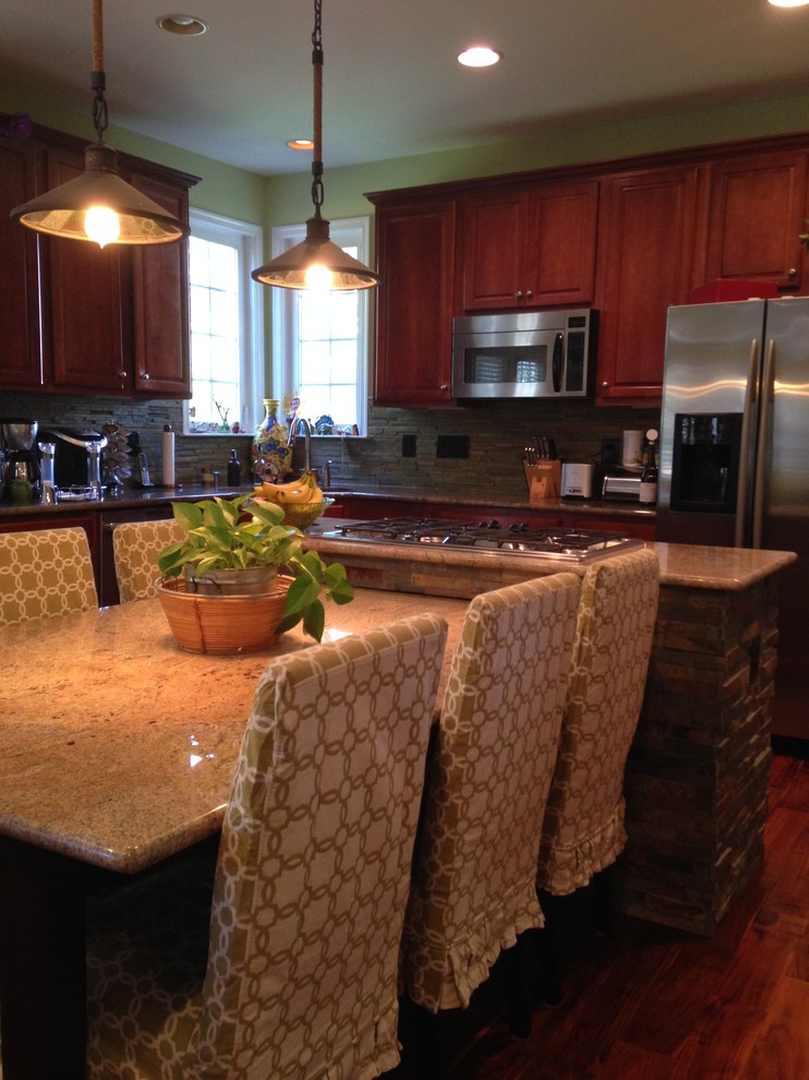 Stone Island & BuiltIn Kitchen Table Rustic Kitchen DC Metro