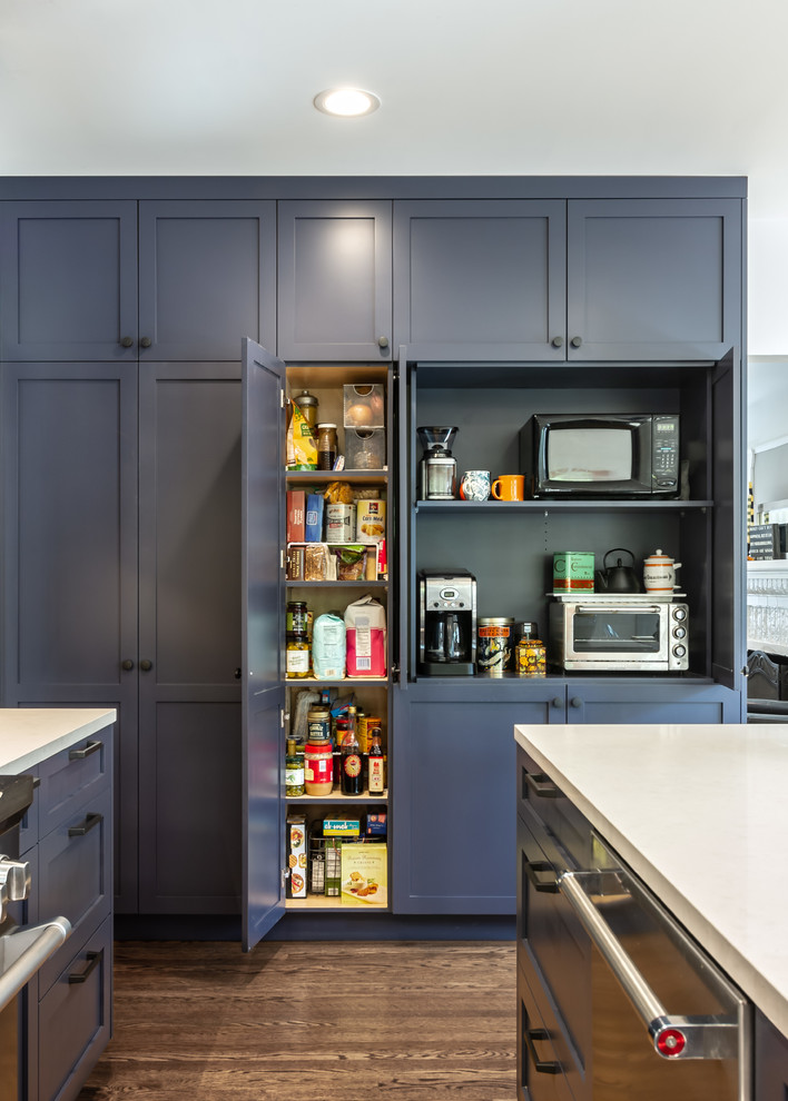 Storage Wall with Pantry and Coffee Station - Transitional - Kitchen ...