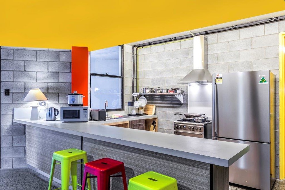 Design ideas for an industrial kitchen in Brisbane.