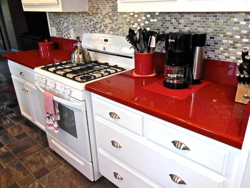 Red quartz countertops