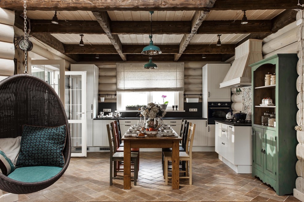 Design ideas for a country kitchen in Moscow.