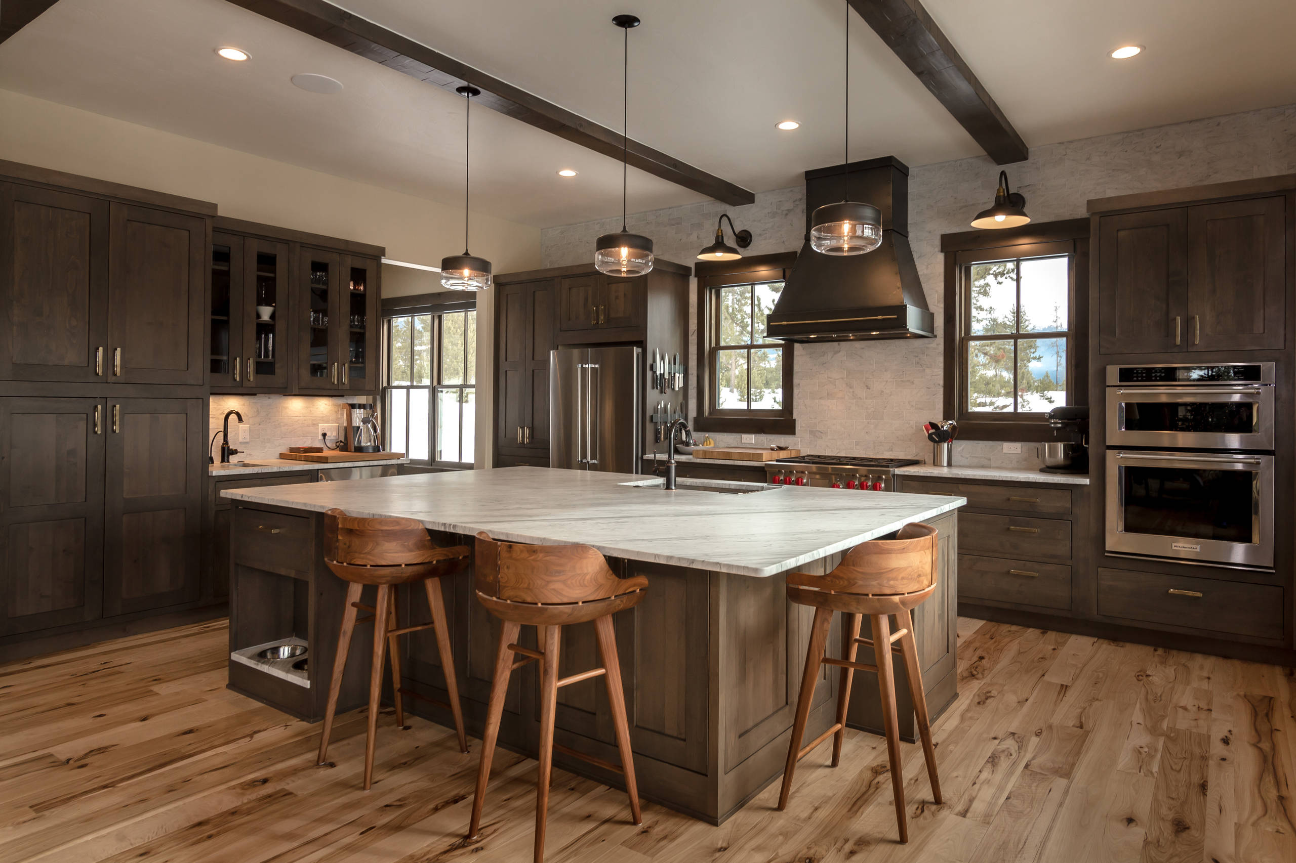 rustic open concept kitchen