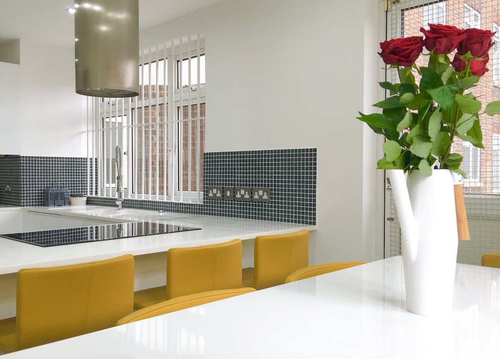 This is an example of a large modern kitchen in London.