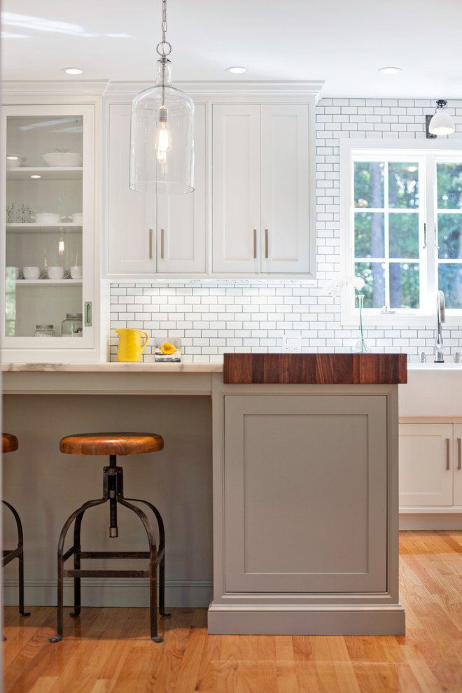 Example of a country kitchen design in Boston