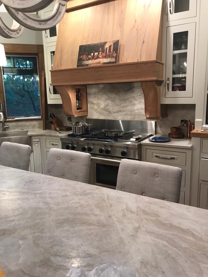 Taj Mahal Leathered Quartzite - Traditional - Kitchen - Other - by Trinity Granite & Marble | Houzz