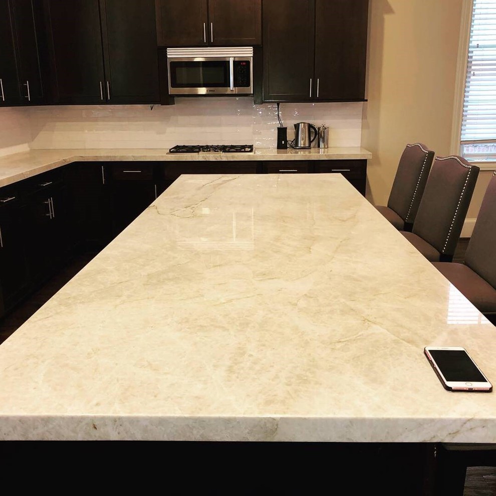 Taj Mahal Quartzite by Allure Natural Stone Contemporary Kitchen