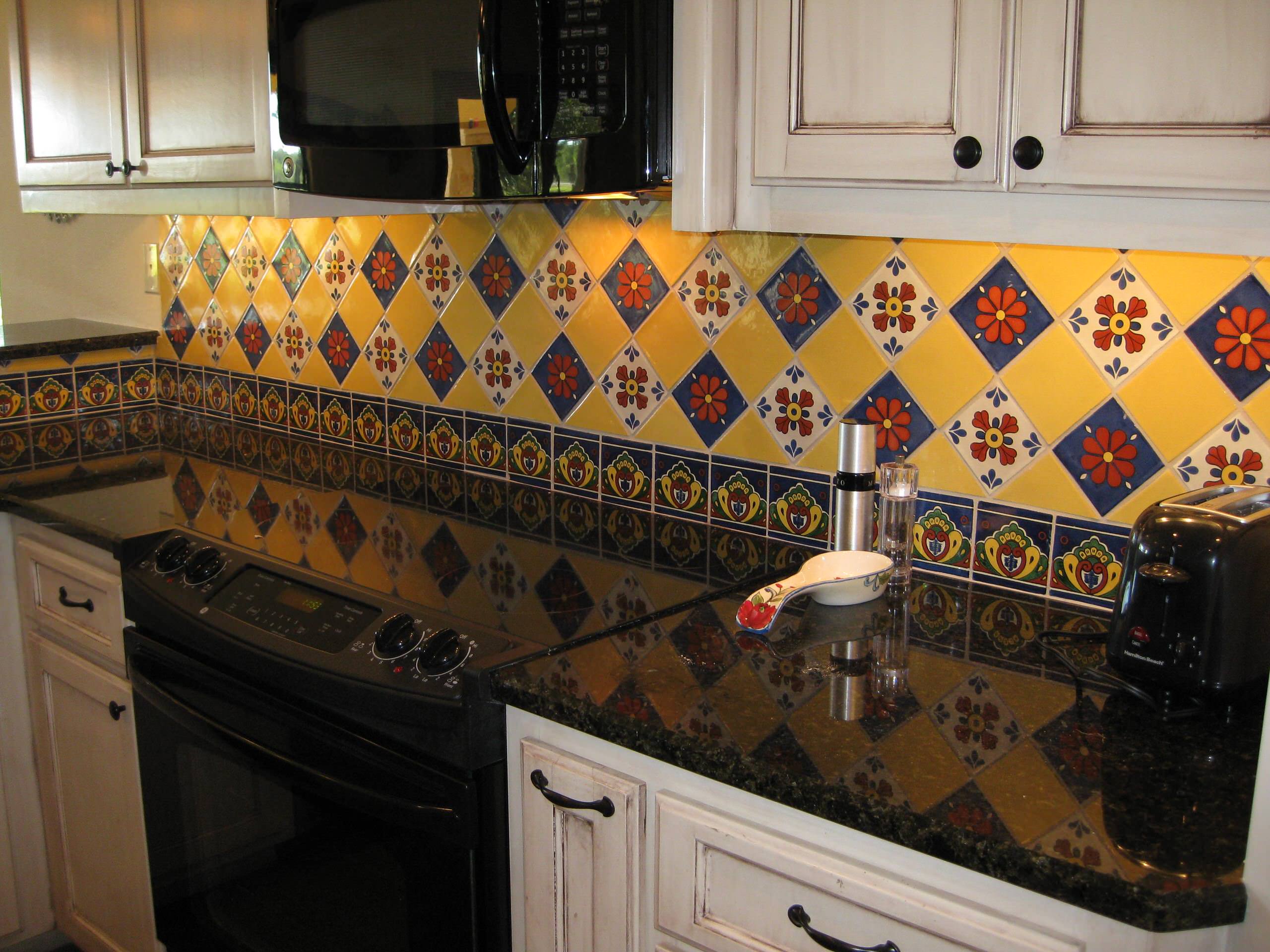 Talavera Tile In 4x4 Mediterranean, Talavera Tile Kitchen Backsplash Pictures
