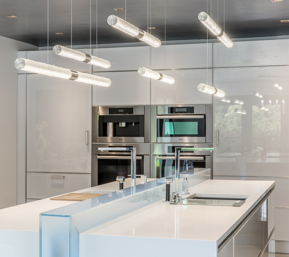 TAMAR WAND | Modern Contemporary Custom Blown Glass Linear LED Pendant ...